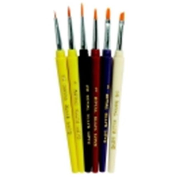 Royal Brush Royal Brush Detail Golden Taklon Hair Paint Brush Set - Assorted Size; Assorted Color; Set - 6 410604